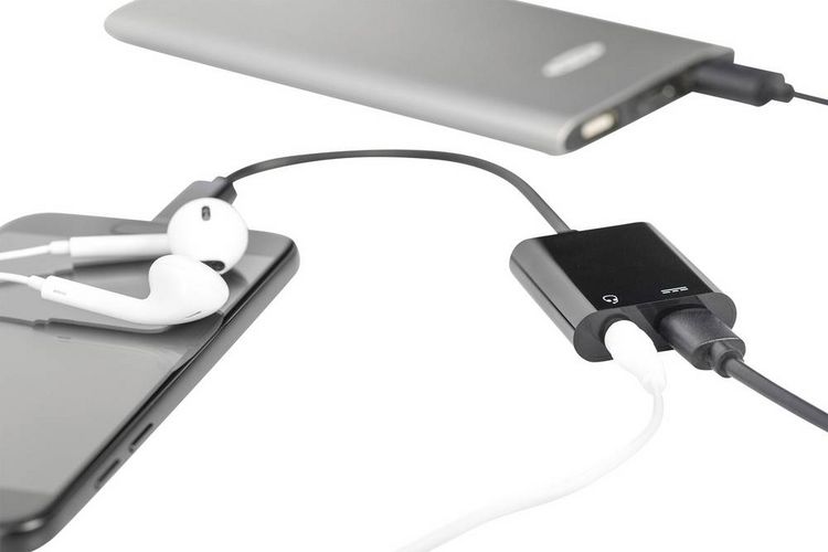 Produktbild: Digitus Audio Adapterkabel [1x USB-C&reg; Stecker - 2x USB-C&reg; Buchse, Klinkenbuchse 3.5 mm] AK-300400-002-S 20.00 cm Geschirmt, doppelt geschirmt