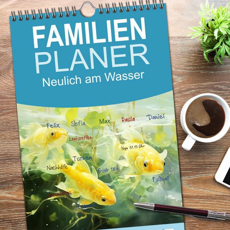 Produktbild: Familienplaner 2026 - Neulich am Wasser mit 5 Spalten (Wandkalender, 21 x 45 cm) CALVENDO