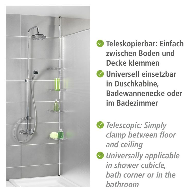 Produktbild: Teleskop-Duschecke Mod. Prea Edelstahl, aus rostfreiem Edelstahl