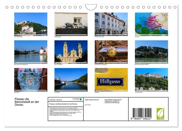Produktbild: Passau die Barockstadt an der Donau (Wandkalender 2026 DIN A4 quer), CALVENDO Monatskalender