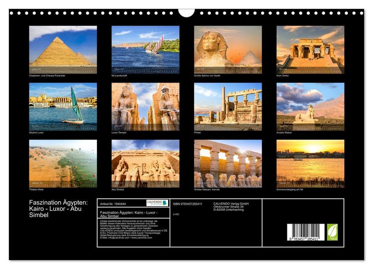 Produktbild: Faszination &Auml;gypten: Kairo - Luxor - Abu Simbel (Wandkalender 2026 DIN A3 quer), CALVENDO Monatskalender