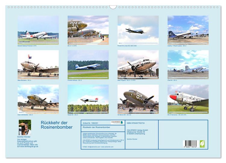 Produktbild: R&uuml;ckkehr der Rosinenbomber (Wandkalender 2026 DIN A2 quer), CALVENDO Monatskalender