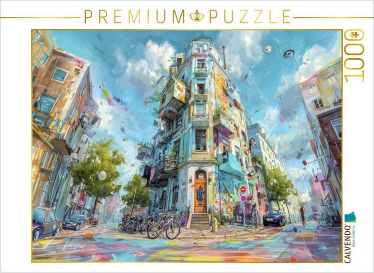 Produktbild: CALVENDO Puzzle Bunte Stadt | 1000 Teile Lege-Gr&ouml;&szlig;e 64x48cm Foto-Puzzle f&uuml;r gl&uuml;ckliche Stunden