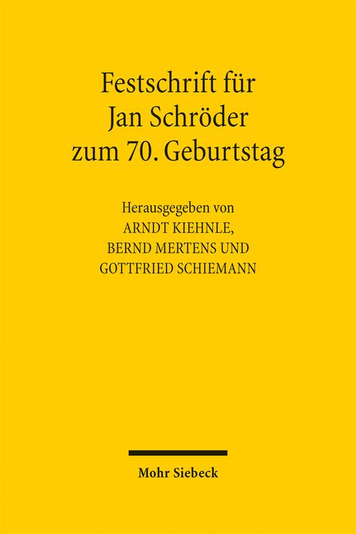 Produktbild: Festschrift f&uuml;r Jan Schr&ouml;der zum 70. Geburtstag