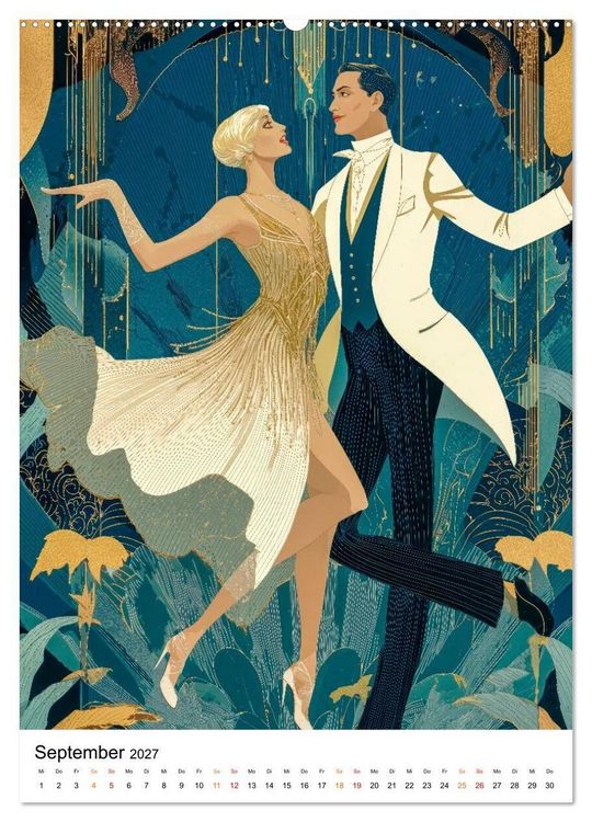 Produktbild: Art Deco - Glamour, Geometrie und Goldstaub (Wandkalender 2027 DIN A2 hoch), CALVENDO Monatskalender