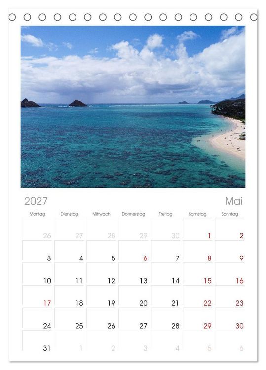 Produktbild: Tischplaner 2027 - Hawaii - Eindr&uuml;cke von Big Island, Kauai & Oahu (A5 Tischkalender zum Aufstellen) CALVENDO