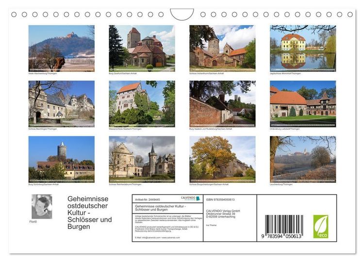 Produktbild: Geheimnisse ostdeutscher Kultur - Schl&ouml;sser und Burgen (Wandkalender 2027 DIN A4 quer), CALVENDO Monatskalender