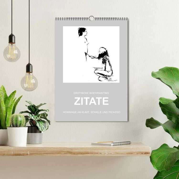 Produktbild: EROTISCHE BODYPAINTING ZITATE - HOMMAGE AN KLIMT, SCHIELE UND PICASSO (Wandkalender 2026 DIN A3 hoch), CALVENDO Monatskalender