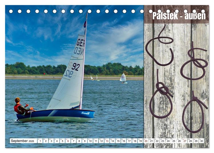 Produktbild: Schnittige Jollen - wichtige Knoten (Tischkalender 2026 DIN A5 quer), CALVENDO Monatskalender