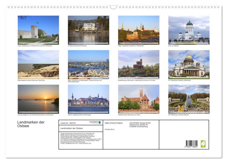 Produktbild: Landmarken der Ostsee (Wandkalender 2026 DIN A2 quer), CALVENDO Monatskalender