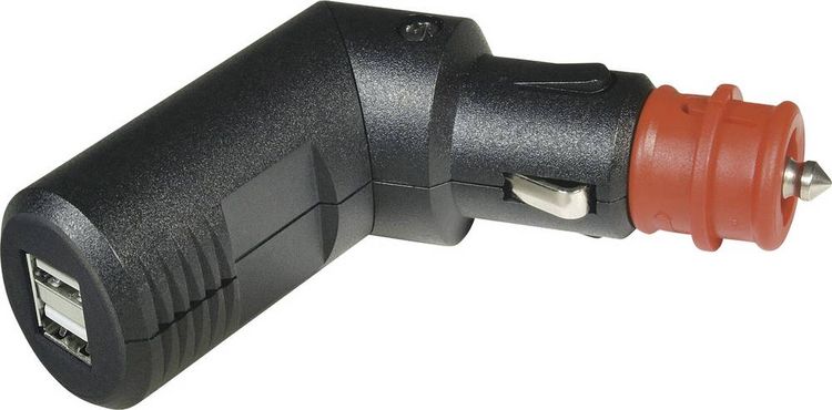 Produktbild: ProCar Winkelbarer 2fach USB Ladestecker Belastbarkeit Strom max.=5 A Passend f&uuml;r (Details) USB-A Adapter 12 V zu 5 V, 24 V zu 5 V