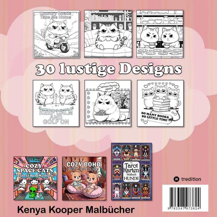 Produktbild: Katzen Malbuch - Cozy Malbuch - Grumpy Cats Malbuch - Malbuch mit Katzen