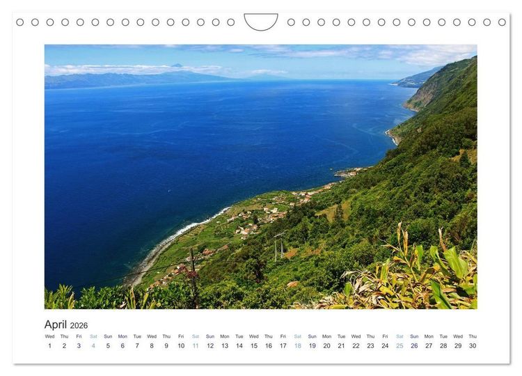Produktbild: Sao Jorge Island of the Azores - fantastic fajas on the greenest island of Portugal (Wall Calendar 2026 DIN A4 landscape), CALVENDO 12 Month Wall Calendar