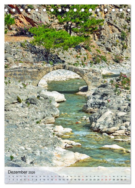 Produktbild: Naturerlebnis Samaria Schlucht auf Kreta (Tischkalender 2026 DIN A5 hoch), CALVENDO Monatskalender