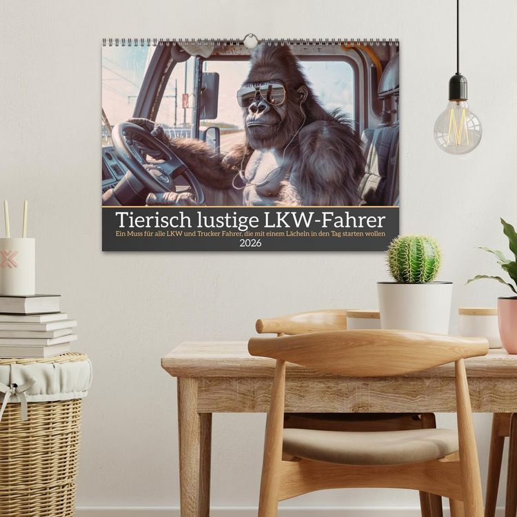 Produktbild: Tierisch lustige LKW-Fahrer (Wandkalender 2026 DIN A3 quer), CALVENDO Monatskalender
