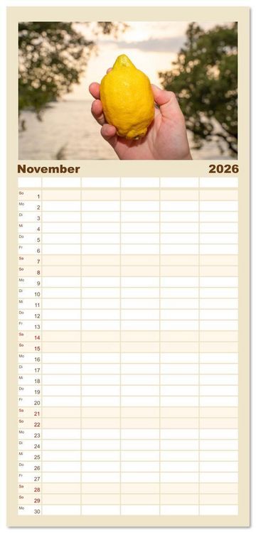 Produktbild: Familienplaner 2026 - Limone sul Garda - Die Heimat der Zitrone am Gardasee mit 5 Spalten (Wandkalender, 21 x 45 cm) CALVENDO