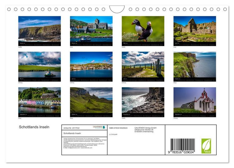 Produktbild: Schottlands Inseln (Wandkalender 2026 DIN A4 quer), CALVENDO Monatskalender