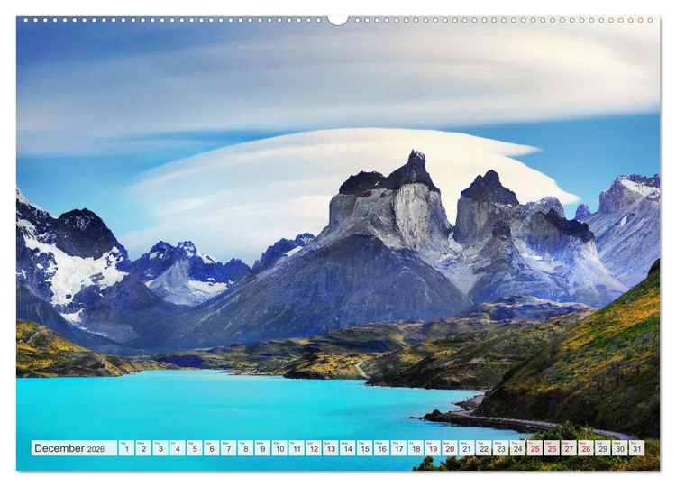 Produktbild: Patagonia, Argentina and Chile National Parks (High Quality Premium Wall Calendar 2026 DIN A2 landscape),CALVENDO 12 Month Wall Calendar