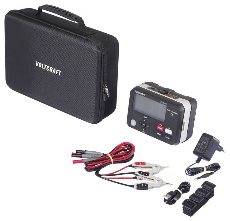 Produktbild: VOLTCRAFT R-1000 Mikroohmmeter 1 &micro;Ω 1A Datenspeicher Akkubetrieb