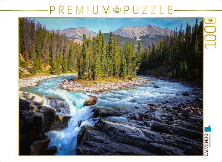 Produktbild: CALVENDO Puzzle Sunwapta Falls - Natur in Bewegung | 1000 Teile Lege-Gr&ouml;&szlig;e 64x48cm Foto-Puzzle f&uuml;r gl&uuml;ckliche Stunden