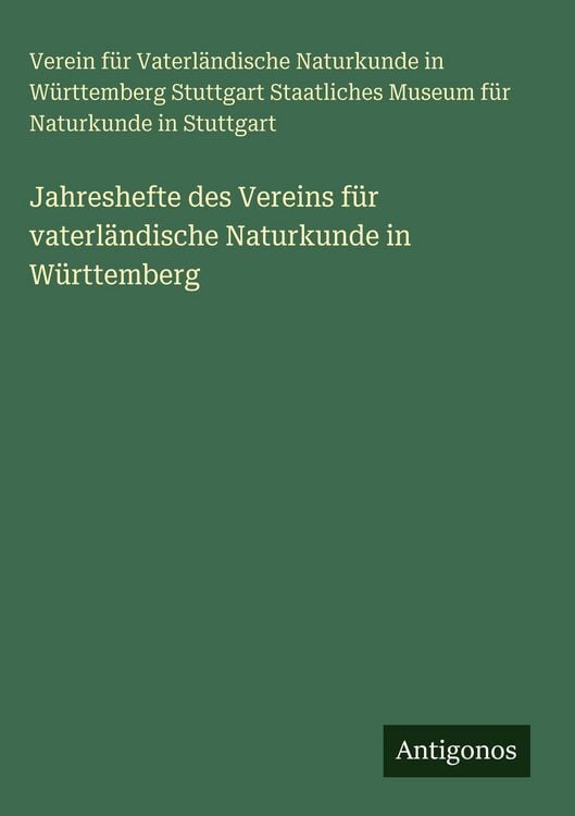 Produktbild: Jahreshefte des Vereins f&uuml;r vaterl&auml;ndische Naturkunde in W&uuml;rttemberg