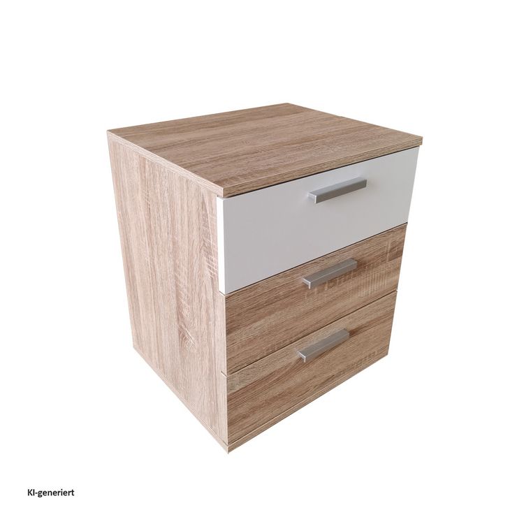 Produktbild: HTI-Living Nachtkommode 3 Schubladen Nina Sonoma Wei&szlig; Nachtkommode 3 Schubladen Nina Sonoma Wei&szlig;
