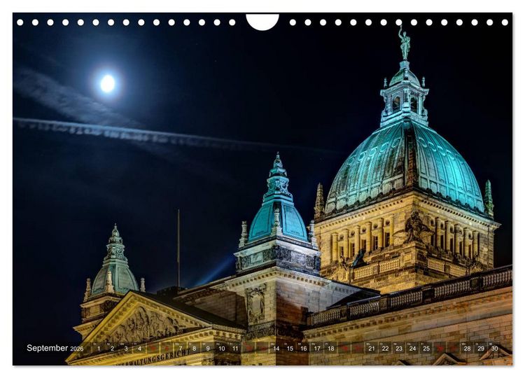 Produktbild: Nachts in Leipzig (Wandkalender 2026 DIN A4 quer), CALVENDO Monatskalender