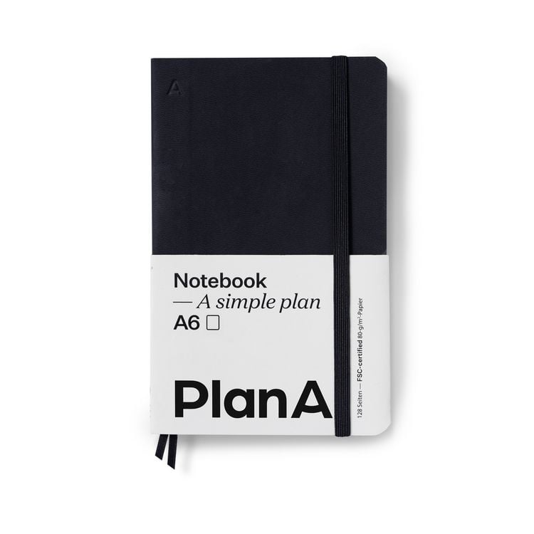 Produktbild: Notizbuch A6 Softcover Blanko Midnight Black