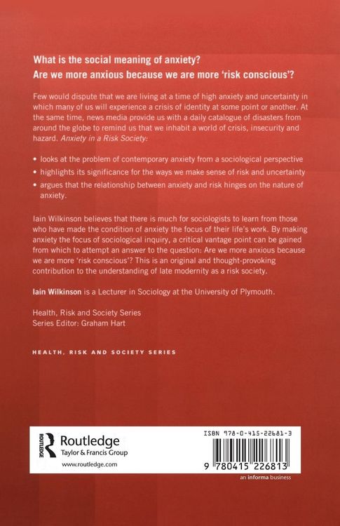 Produktbild: Anxiety in a 'Risk' Society