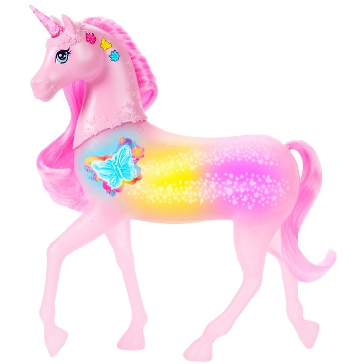 Produktbild: Barbie funkelnd leuchtendes Einhorn mit 20 interaktiven Kombinationen aus Lich