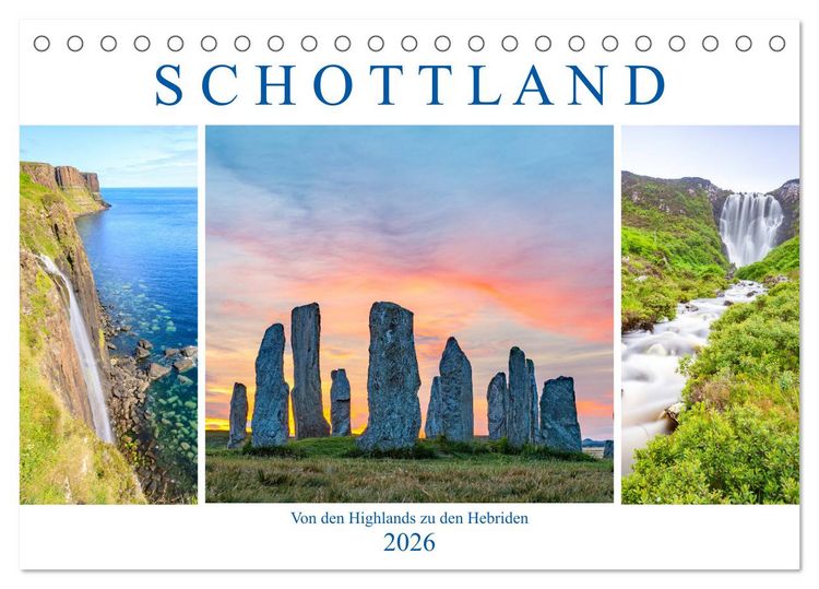 Produktbild: Von den Highlands zu den Hebriden (Tischkalender 2026 DIN A5 quer), CALVENDO Monatskalender