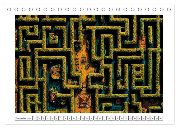 Produktbild: Im Bann der Labyrinthe - Die Kunst sich zu verlieren (Tischkalender 2026 DIN A5 quer), CALVENDO Monatskalender