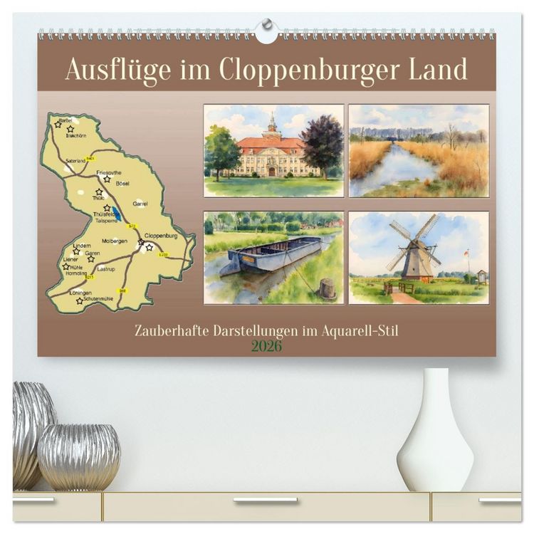Produktbild: Ausfl&uuml;ge im Cloppenburger Land (hochwertiger Premium Wandkalender 2026 DIN A2 quer), Kunstdruck in Hochglanz