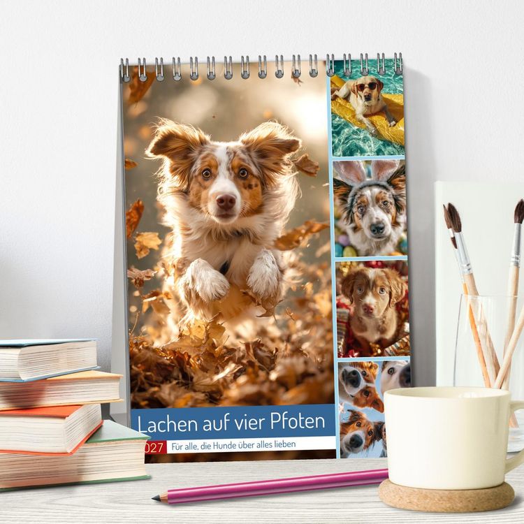 Produktbild: Lachen auf vier Pfoten (Tischkalender 2027 DIN A5 hoch), CALVENDO Monatskalender