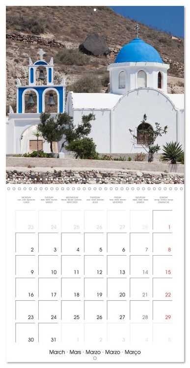 Produktbild: Santorini, Une perle de la M&eacute;diterran&eacute;e (Calendrier mural carr&eacute; 2026 30x30 cm) Calendrier double avec une page pour vos prises de notes
