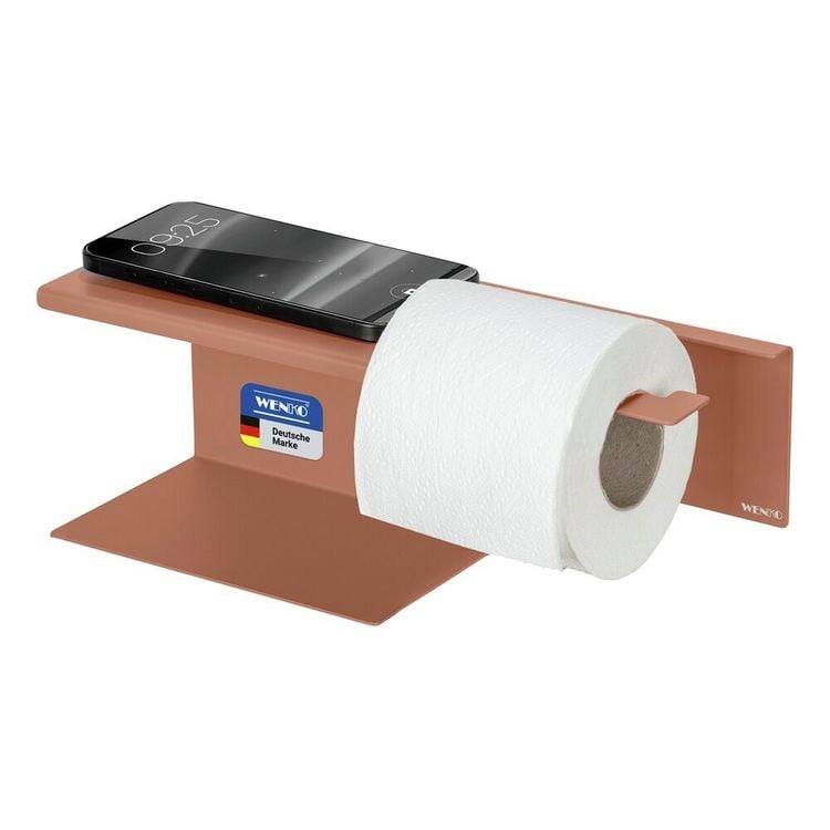 Produktbild: Turbo-Loc&reg; Toilettenpapierhalter mit Ablage Mod. Lizan Braun, Befestigen ohne Bohren