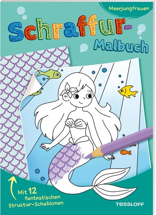 Produktbild: Schraffur-Malbuch. Meerjungfrauen
