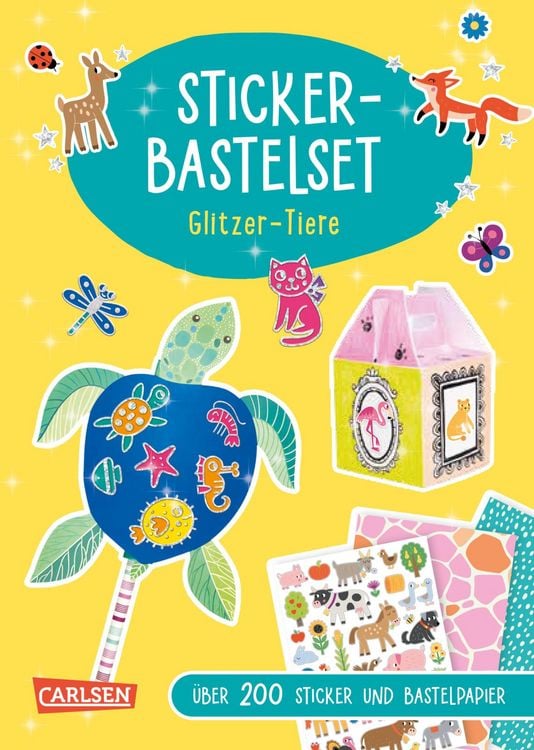 Produktbild: Bastelset f&uuml;r Kinder: Sticker-Bastelset: Glitzer-Tiere