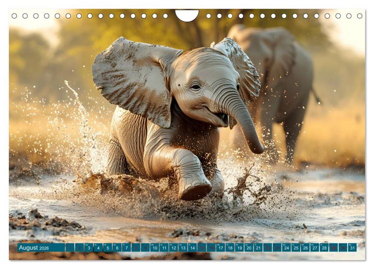 Produktbild: Plitsch, Platsch, tierisch nass (Wandkalender 2026 DIN A4 quer), CALVENDO Monatskalender
