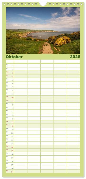 Produktbild: Familienplaner 2026 - Yorkshire - Dales und Coast mit 5 Spalten (Wandkalender, 21 x 45 cm) CALVENDO