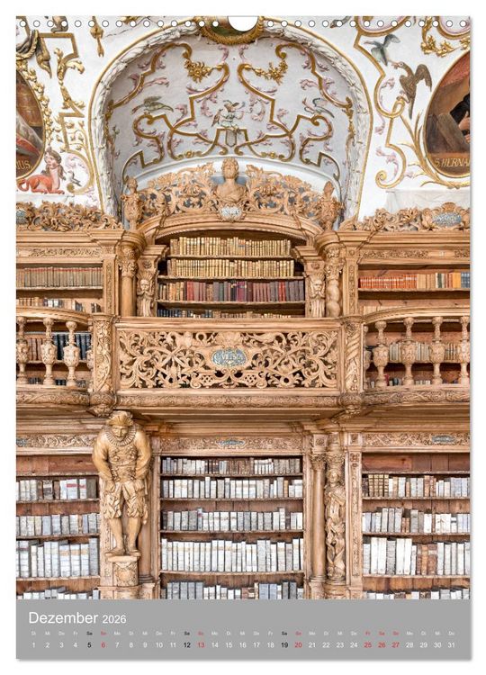 Produktbild: Waldsassen Stiftsbibliothek (Wandkalender 2026 DIN A3 hoch), CALVENDO Monatskalender