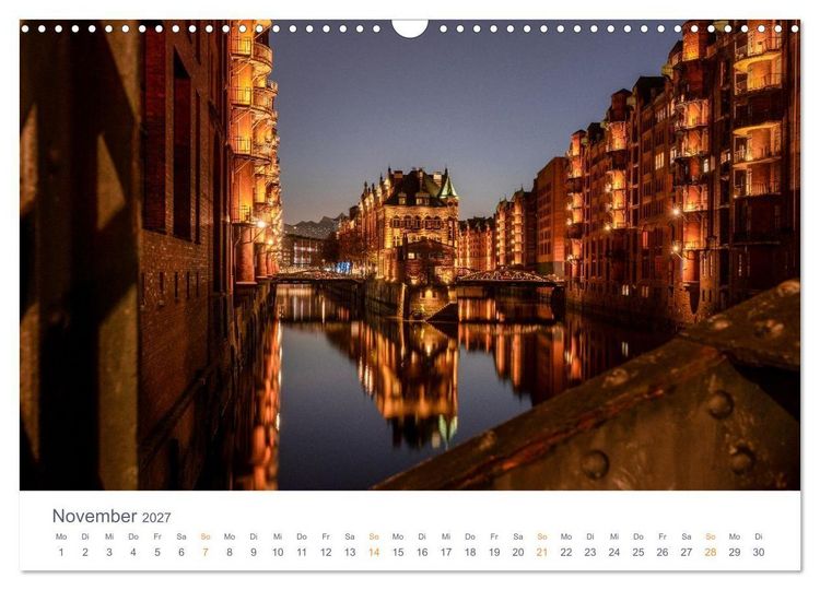 Produktbild: Hamburgs Hafenlichter (Wandkalender 2027 DIN A3 quer), CALVENDO Monatskalender