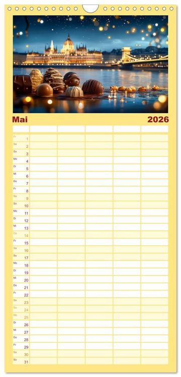 Produktbild: Familienplaner 2026 - S&uuml;&szlig;e Skyline Symphonie mit 5 Spalten (Wandkalender, 21 x 45 cm) CALVENDO