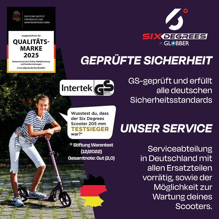 Produktbild: SIX DEGREES Aluminium Scooter 205 mm neochrome Special-Edition