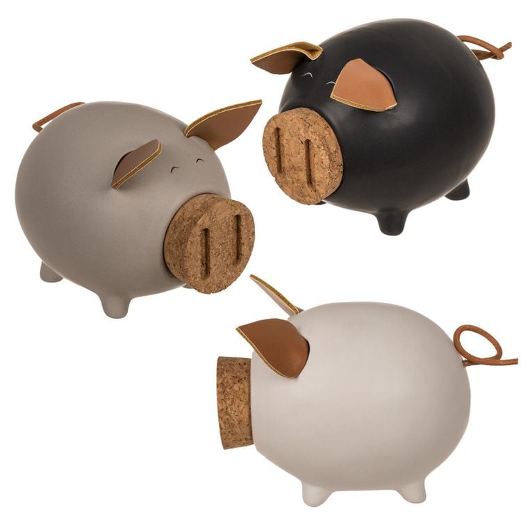 Produktbild: Sparschwein mit Korkenschnauze und braunen Ohren