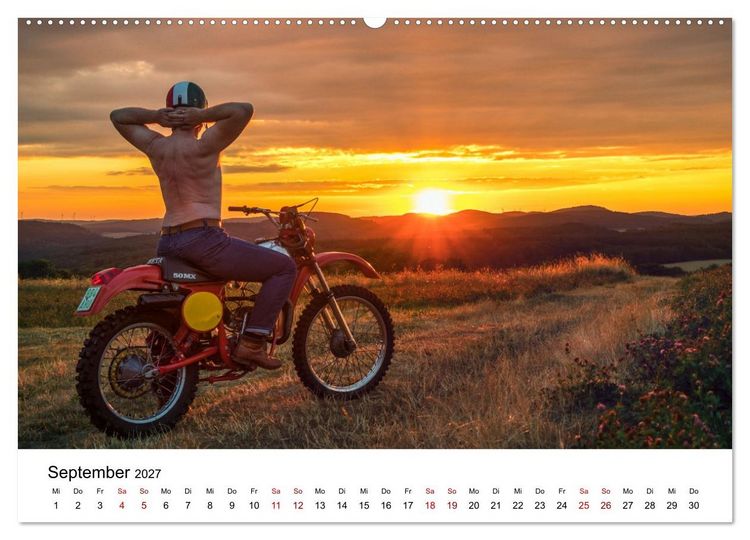 Produktbild: Echte M&auml;nner, coole Mopeds (hochwertiger Premium Wandkalender 2027 DIN A2 quer), Kunstdruck in Hochglanz