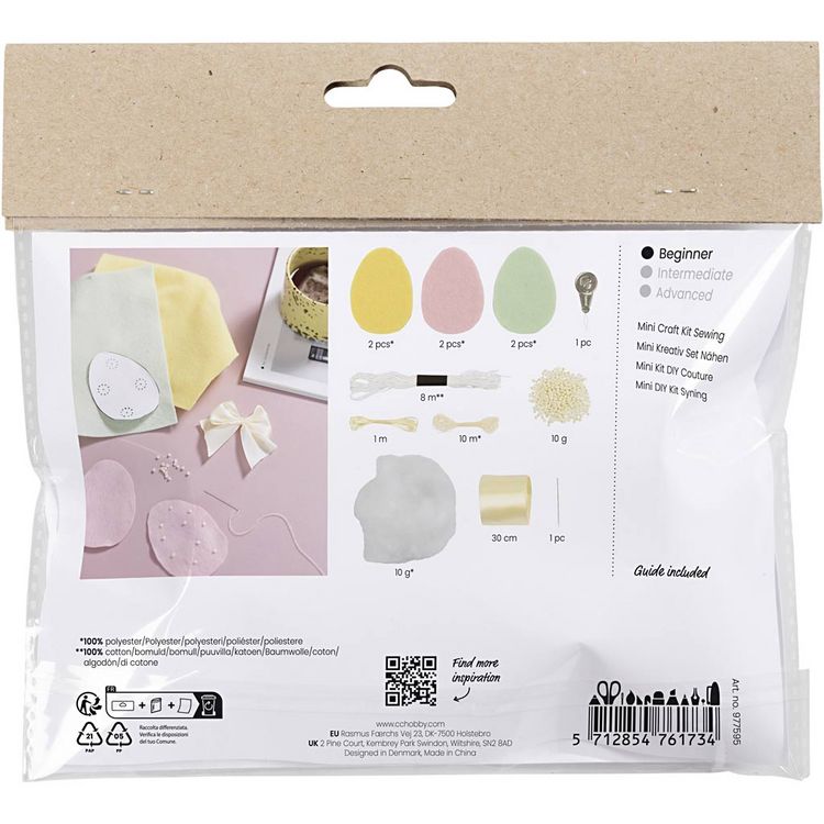 Produktbild: Creativ Company Mini Kreativ Set N&auml;hen, Ostereier, Pastellfarben