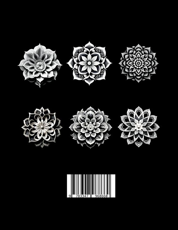 Produktbild: Schwarzes &bdquo;Mandala Malbuch f&uuml;r Erwachsene&ldquo;.