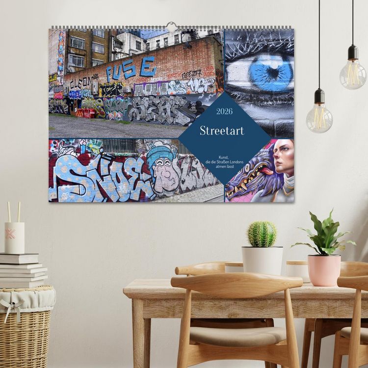 Produktbild: Streetart-Kunst, die die Stra&szlig;en Londons atmen l&auml;sst (Wandkalender 2026 DIN A2 quer), CALVENDO Monatskalender