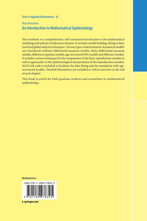 Produktbild: An Introduction to Mathematical Epidemiology